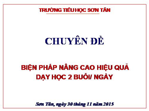 Biện pháp nâng cao dạy học buổi 2