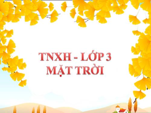 TNXH - Lớp 3 - Mặt trời