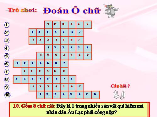 Trò chơi Ô chữ 3 (chọn câu hỏi - trả lời trọn câu)