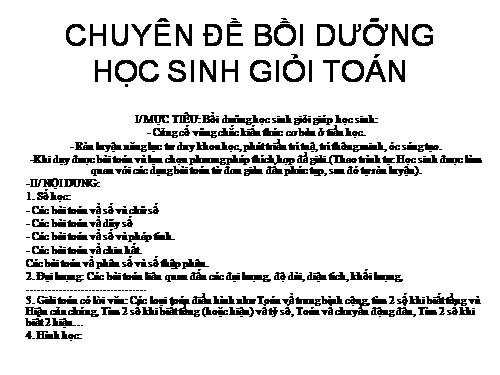 CHUÊN ĐỀ TOÁN