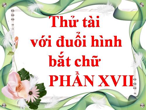 ĐUỔI HÌNH BẮT CHỮ 17