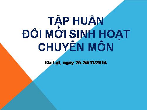 Chuyên đề đổi mới sinh hoạt chuyên môn