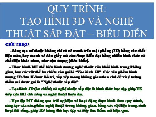 Tập huấn Mỹ thuật - Quy trình tạo hình 3D