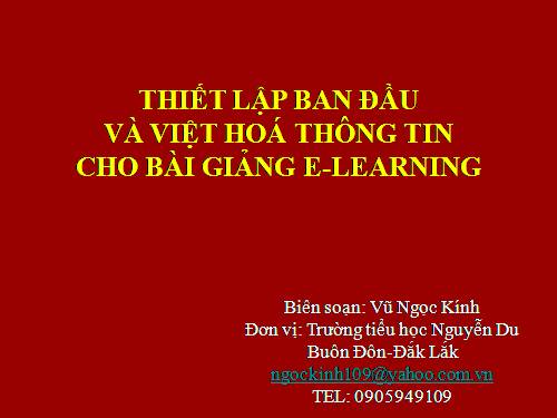 Tài liệu HD thiết lập Việt hoá cho e-learning