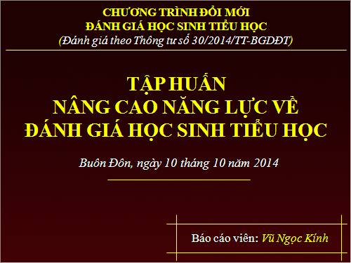 Bài giảng Thông tư số 30/2014