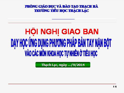 THAM KHẢO VỀ PP BÀN TAY NẶN BỘT