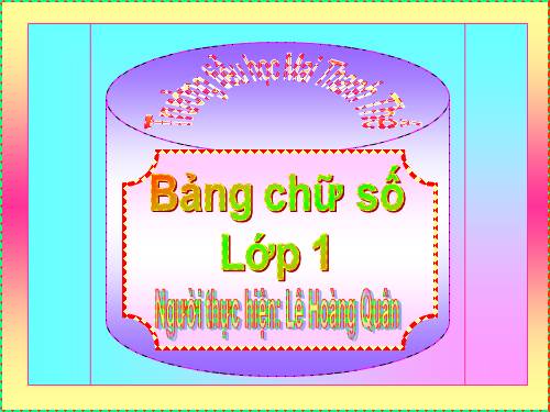 Bảng chữ số lớp 1