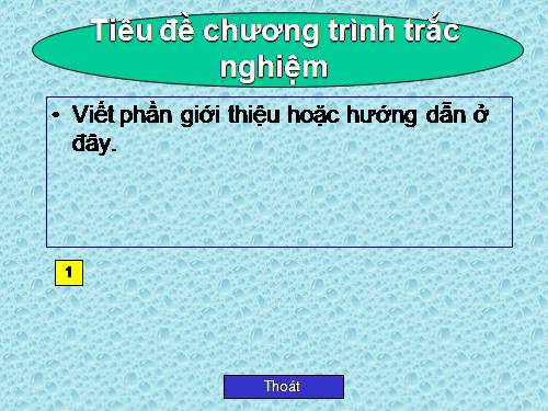 Tạo bài tập trắc nghịêm