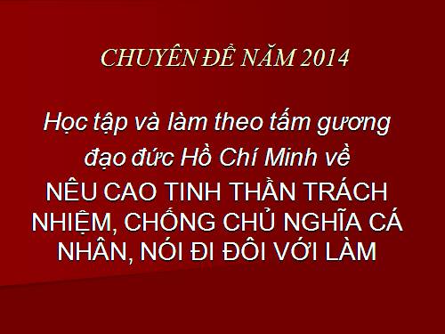 TƯ TƯỞNG HCM NĂM 2014