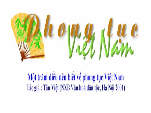 Phong tục tập quán Việt Nam