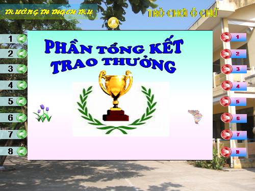 TRÒ CHƠI Ô CHỮ TIỂU HỌC