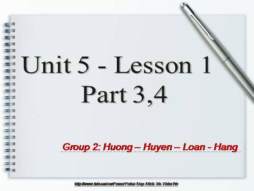 Unit 5 Lesson 1 P.3,4 Tiếng Anh 4