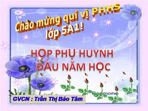 HỌP PHỤ HUYNH ĐẦU NĂM