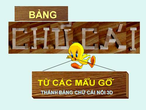 Bảng chữ cái nổi 3D từ các mẩu gỗ