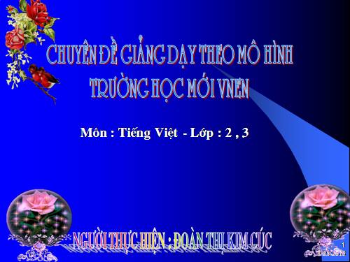 Chuyên đề giảng dạy theo mô hình trường học mới - VNEN - Môn tiếng Việt lớp 2,3