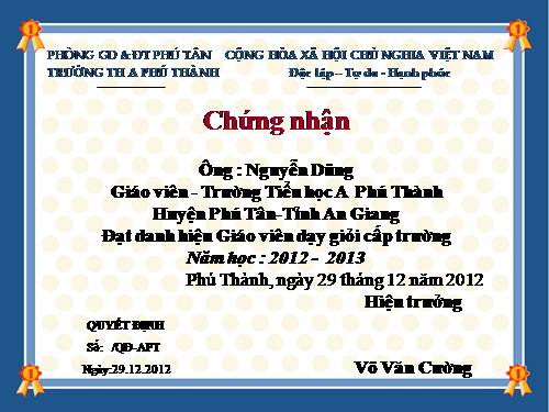 mau chung nhan GVDG cấp trương