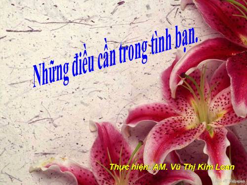 Những điều cần trong tình bạn