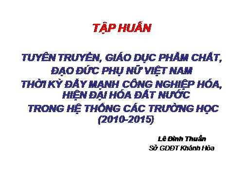 Tâp huấn về Phụ nữ năm 2012