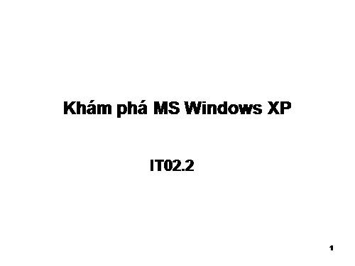 Kham pha MS Windows xp