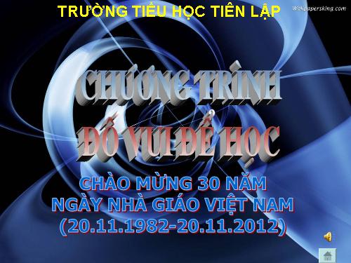 HỘI THI ĐỐ VUI ĐỂ HỌC CHÀO MỪNG 20.11