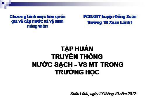 NUOC SACH VE SINH MOI TRUONG TRONG TRUONG HOC