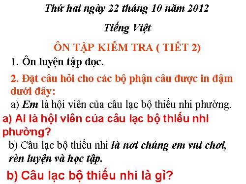 Ôn Tiếng Việt Tiết 2