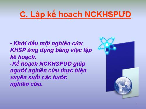 Lập kế hoạch NCKHSPƯD