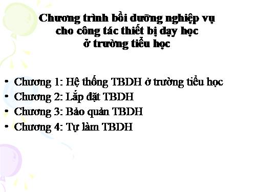 Bài giảng thiết bị dạy học Tiểu học