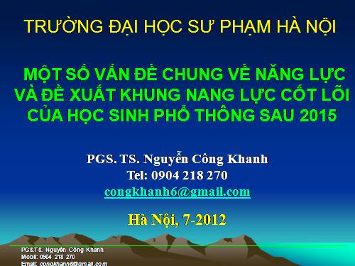 Năng lực cốt lõi của học sinh phổ thông sau năm 2015