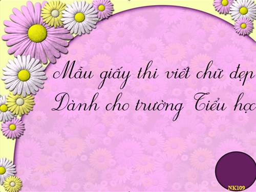 Mẫu thiet kế giấy thi Viết chữ đẹp-Tiểu học