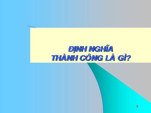 Dinh nghia Thanh cong