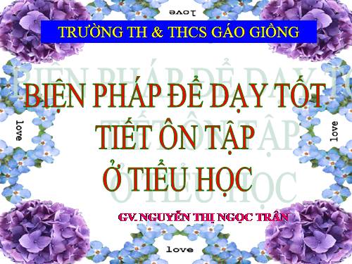 tham luận dạy tiết ôn tập lớp 4