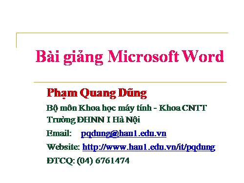 Bài giảng Word