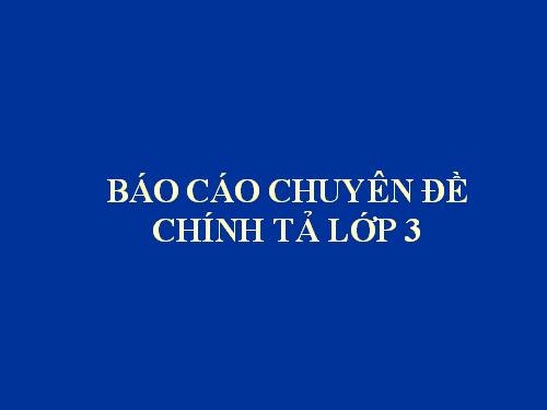 BÁO CÁO CHUYÊN ĐỀ CHÍNH TẢ LỚP 3