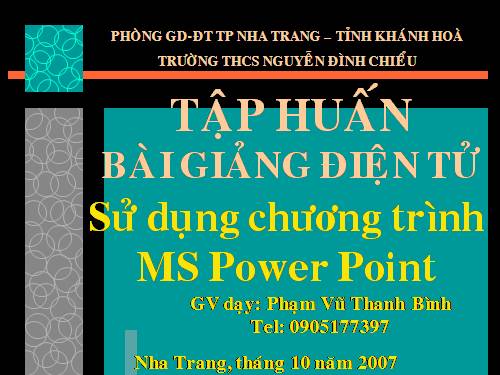 CHUONG TRINH TAP HUAN GAĐT 2012