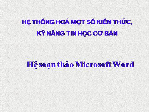 chương trình soạn thảo văn bản trong microsoft word