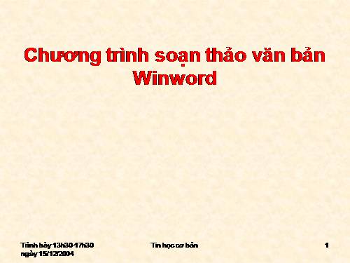 chương trình soạn thảo văn bản trong winword