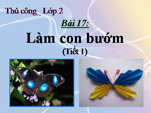 Thủ công 2 Bài: Làm con bướm