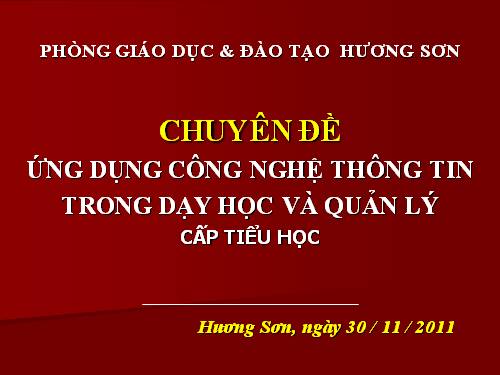 Nội dung chuyên đề ngày 30-11-2011