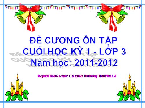ÔN TẬP KIỂM TRA CUỐI HKI - LỚP 3