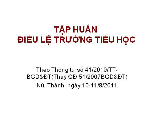 Điều lệ Trường Tiểu học