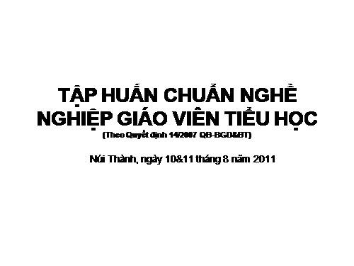 Chuẩn nghề nghiệp Giáo viên