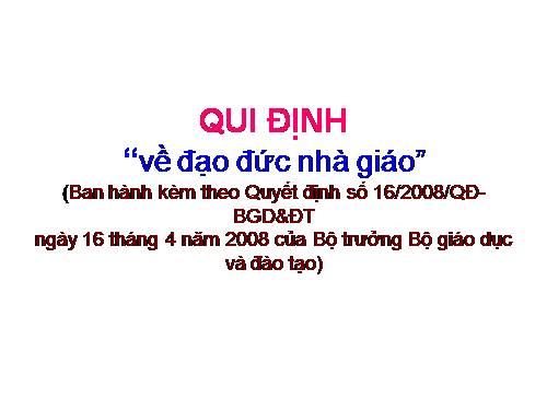 Quy định về đạo đức nhà giáo