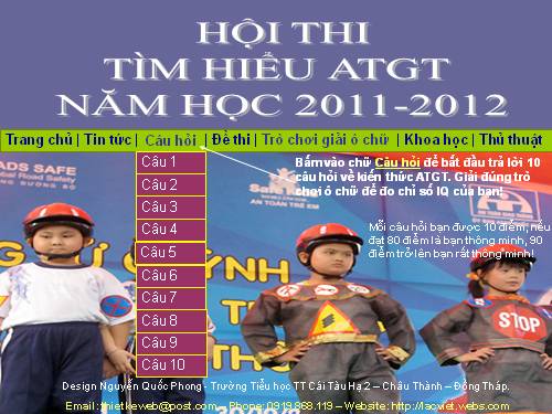 Hoi thi thi An toan giao thong cap huyen 1.11. 2011.ppt