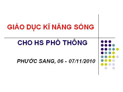 giáo dục kỹ năng sống cho học sinh