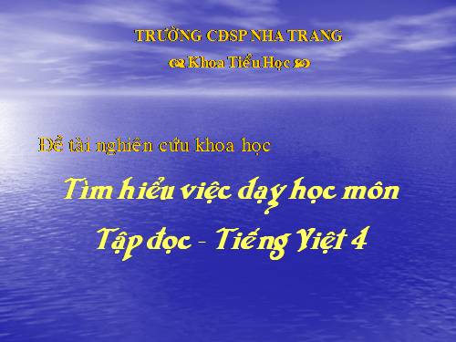 tìm hiẻu dạy tập đọc 4