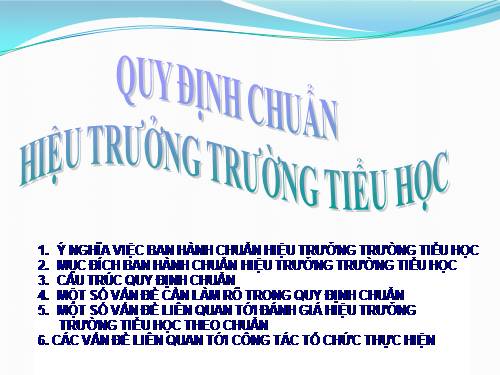 ĐÁNH GIÁ CHUẨN HIỆU TRƯỞNG