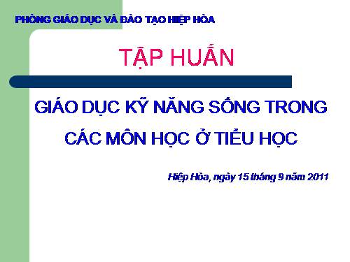 Giáo djj sinh Tiểu hocho hocục KNS c