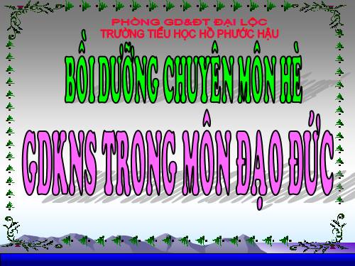 GDKNS Trong môn Đạo đức