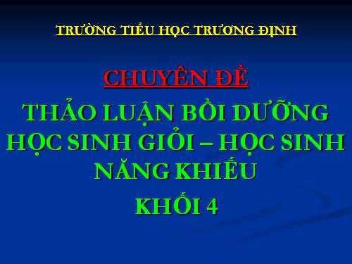 chuyên đề bồi dưỡng học sinh giỏi